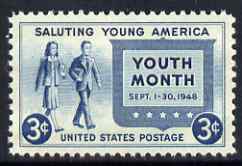 United States 1948 Salute to Youth 3c unmounted mint, SG 960