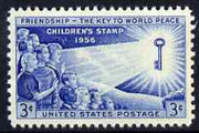 United States 1956 Children's Friendship 3c unmounted mint, SG 1087