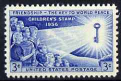 United States 1956 Children's Friendship 3c unmounted mint, SG 1087