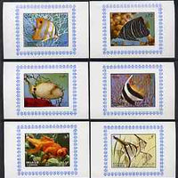 Sharjah 1972 Fish (1st issue) complete set of 6 individual imperf deluxe sheets unmounted mint, as Mi 1194-99