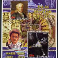 Mali 2006 Isaac Newton perf m/sheet containing 2 values (also showing Marie Curie) cto used