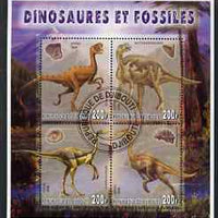 Djibouti 2006 Dinosaurs & Fossils #1 perf sheetlet containing set of 4 fine cto used