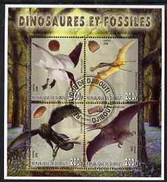 Djibouti 2006 Dinosaurs & Fossils #2 perf sheetlet containing set of 4 fine cto used