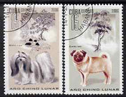 Cuba 2006 Chinese New Year - Year of the Dog perf set of 2 fine cto used SG 4914-5