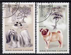 Cuba 2006 Chinese New Year - Year of the Dog perf set of 2 fine cto used SG 4914-5