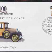 Marshall Islands 1996 Centenary of Ford Cars - 1929 Model A Station Wagon on illustrated cover with special first day cancel, SG 716