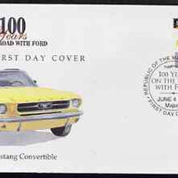 Marshall Islands 1996 Centenary of Ford Cars - 1964 Mustang Convertible on illustrated cover with special first day cancel, SG 718