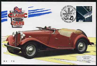 Great Britain 1996 Classic Sports Cars 26p MG TD on Mercury illustrated (Limited Edition) cover with special Beaulieu cancel, SG 1946