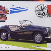 Great Britain 1996 Classic Sports Cars 20p Triumph TR3 on Mercury illustrated (Limited Edition) cover with special Beaulieu cancel, SG 1945