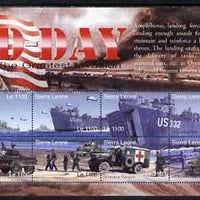 Sierra Leone 2004 60th Anniversary of D-day Landings perf m/sheet #5 containing 8 x 1100L values unmounted mint, SG MS 4267e