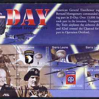 Sierra Leone 2004 60th Anniversary of D-day Landings perf m/sheet #6 containing 8 x 1100L values unmounted mint, SG MS 4267f