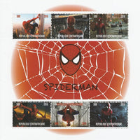 Central African Republic 2016 Spiderman #2 perf sheetlet containing 6 values unmounted mint. Note this item is privately produced and is offered purely on its thematic appeal