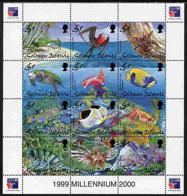 Solomon Islands 1999,Philex France composite perf sheetlet containing 12 values unmounted mint SG 924-35