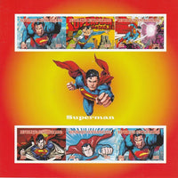 Central African Republic 2015 Superman imperf sheetlet containing 6 values unmounted mint. Note this item is privately produced and is offered purely on its thematic appeal