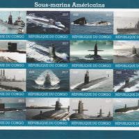 Congo 2017 Submarines of America imperf sheetlet containing 16 values unmounted mint. Note this item is privately produced and is offered purely on its thematic appeal, it has no postal validity