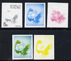 Nauru 1973 Plant (Erekogo) 5c definitive (SG 103) set of 5 unmounted mint IMPERF progressive proofs on gummed paper (blue, magenta, yelow, black and blue & yellow)