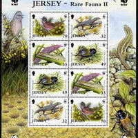 Jersey 2004 WWF - Endangered Species perf sheetlet containing 8 values ( two sets of 4) unmounted mint as SG MS 1162