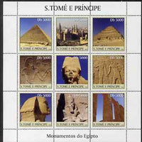 St Thomas & Prince Islands 2003 Monuments of Egypt #1 perf sheetlet containing 9 values unmounted mint Mi 2369-77