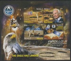 Mali 2019 Apollo 11 - 50th Anniversary perf sheet #3 containing four values unmounted mint