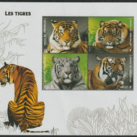 Congo 2019 Tigers perf sheet containing four values unmounted mint