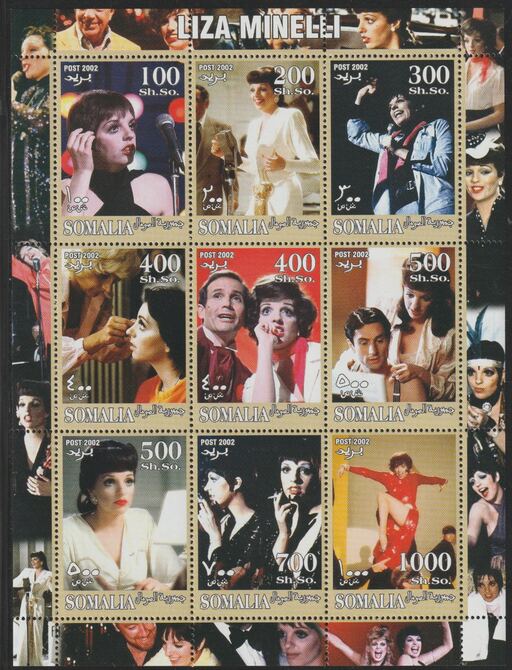 Somalia 2002 Liza Manelli perf sheetlet containing 9 values unmounted mint