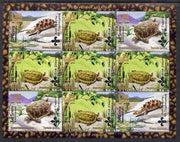 Abkhazia 1999 Turtles & Tortoises perf sheetlet containing 9 values each overprinted Boy Scout Anniversary, unmounted mint