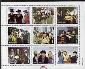 Mongolia 1998 The Three Stooges (Comedy series) perf m/sheet #2 containing 9 values unmounted mint, SG MS 2697b