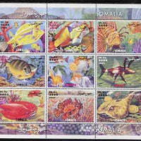 Somalia 2000 Exotic Fish #1 perf sheetlet containing set of 9 values unmounted mint