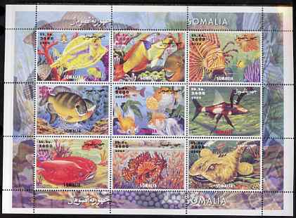 Somalia 2000 Exotic Fish #1 perf sheetlet containing set of 9 values unmounted mint