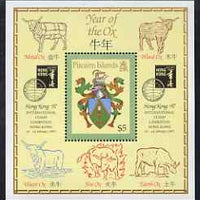 Pitcairn Islands 1997 Hong Kong 97 Stamp Exhibition - Year of the Ox perf m/sheet unmounted mint SG MS510