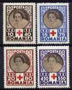 Rumania 1945 Red Cross Relief Fund perf set of 4 unmounted mint SG 1643-46