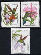 Brazil 1991 'Brapex 91' Humming Birds & Orchids set of 3 unmounted mint, SG 2500-02*