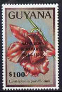 Guyana 1990 (?) Napoleon Bonaparte opt on $100.00 orchid (Epistephium p) from World Personalities overprints, unmounted mint as SG type 465