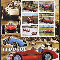 Benin 2002 Ferrari Racing Cars special large imperf sheet containing 6 values unmounted mint