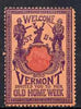 Cinderella - United States 1901 Vermont Old Home Week, perf label #3 in red & purple on salmon very fine with full gum