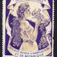 Cinderella - Belgium 1998 Royal Society of Agriculture & Botany Exhibition, Gand (Ghent) perf label (Blue background) slight wrinkles & signs of ageing with full gum