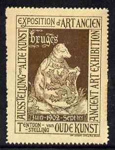 Cinderella - Belgium 1902 Ancient Art Exhibition, Bruges, perf label in brown, fine with full gum