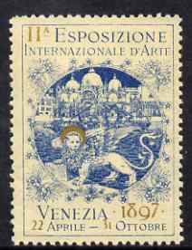 Cinderella - Italy 1897 International Art Exhibition, Venezia, perf label in blue & gold fine with full gum