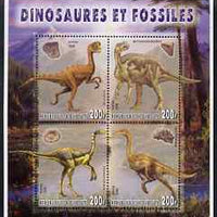 Djibouti 2006 Dinosaurs & Fossils #1 perf sheetlet containing set of 4 unmounted mint