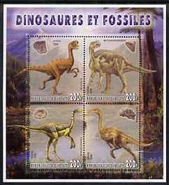 Djibouti 2006 Dinosaurs & Fossils #1 perf sheetlet containing set of 4 unmounted mint