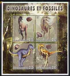 Djibouti 2006 Dinosaurs & Fossils #3 perf sheetlet containing set of 4 unmounted mint