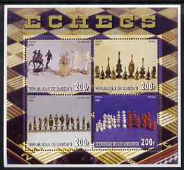 Djibouti 2006 Chess perf sheetlet containing 4 unmounted mint