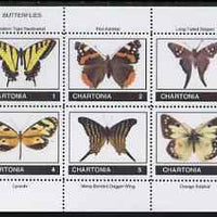 Chartonia (Fantasy) Butterflies perf sheetlet containing 6 values unmounted mint