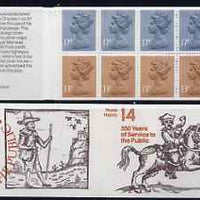 Great Britain 1981-85 Postal History series #14 (Postal Messengers) £1.54 booklet with selvedge at left, SG FQ4A