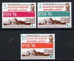 Sudan 1974 50th Anniversary of Faculty of Medicine perf set of 3 unmounted mint, SG 343-45