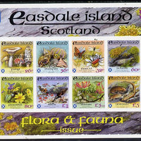 Easdale 1988 Flora & Fauna definitive imperf sheetlet containing complete set of 8 values (26p to £5) each overprinted SPECIMEN unmounted mint