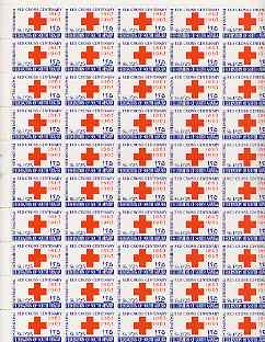 South Arabian Federation 1965 Red Cross perf set of 2 in complete (folded) sheets of 50 unmounted mint, SG 154-7