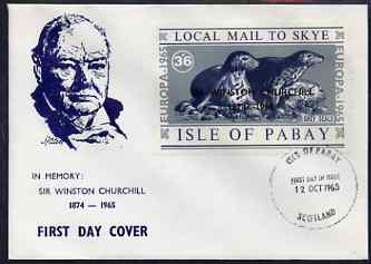 Pabay 1965 Europa (Seal) 3s6d value with Churchill overprint on illustrated cover with first day cancel (Rosen PA37)