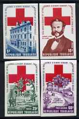 Togo 1978 Birth Anniversary of Henri Dunant (Red Cross) imperf set of 4 from limited printing, unmounted mint as SG 1309-12