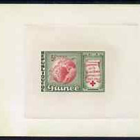 Guinea - Conakry 1963 Centenary of Red Cross 5f imperf deluxe sheet in issued colours on sunken card